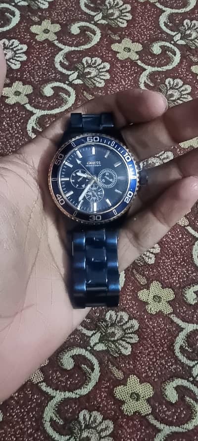 THE GUESS W0172G6 STYLISH MENS WATCH BLUE COLOUR