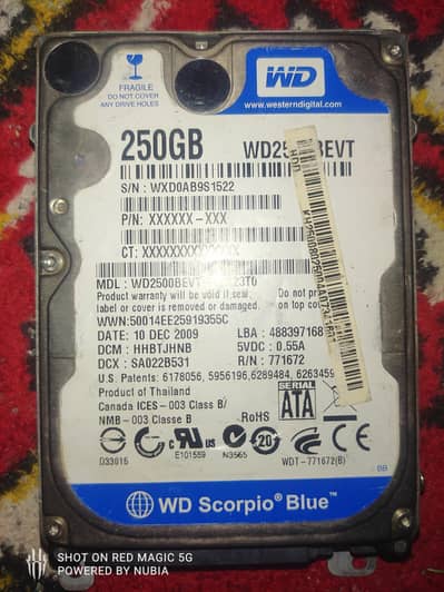 Scorpio Blue 250GB Laptop Hard Drive