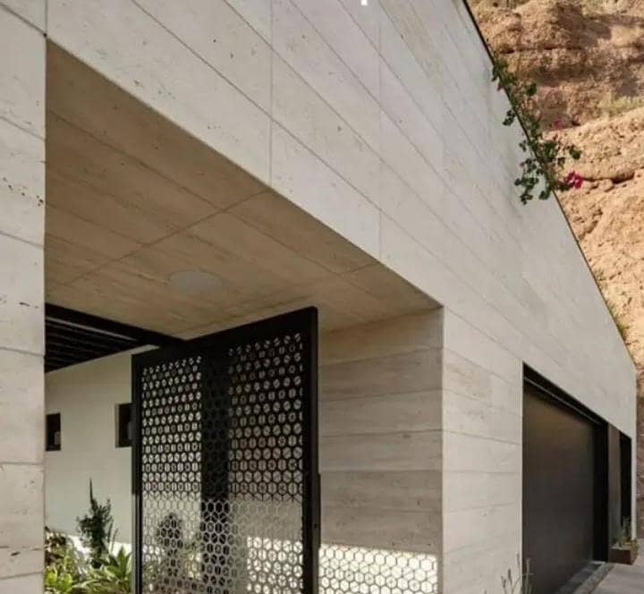 Travertine marble front elevation 2