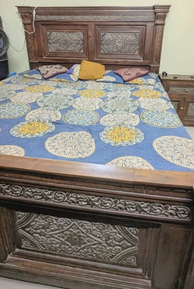 Sheesham Wood King Size Bedroom Set | Bed with Storage | Wardrobe Dres