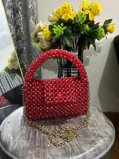 Cherishing Red beaded bag 