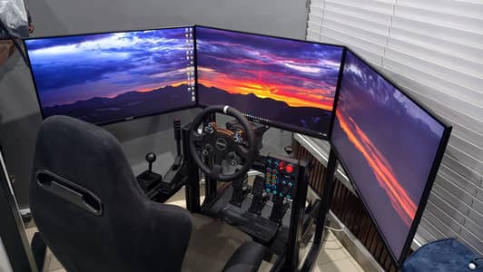 Complete MOZA R12 V2 Triple Monitor Racing Simulator Setup for Sale