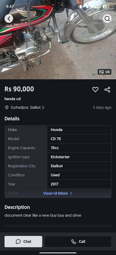 Honda Cd 70 2019 model for sale
