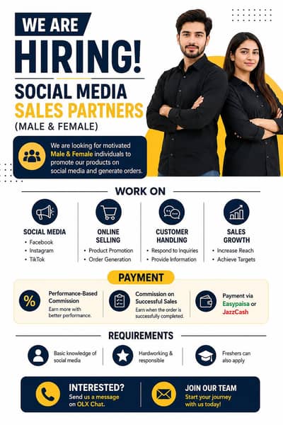 Social Media Marketing Staff Required (Male & Female)