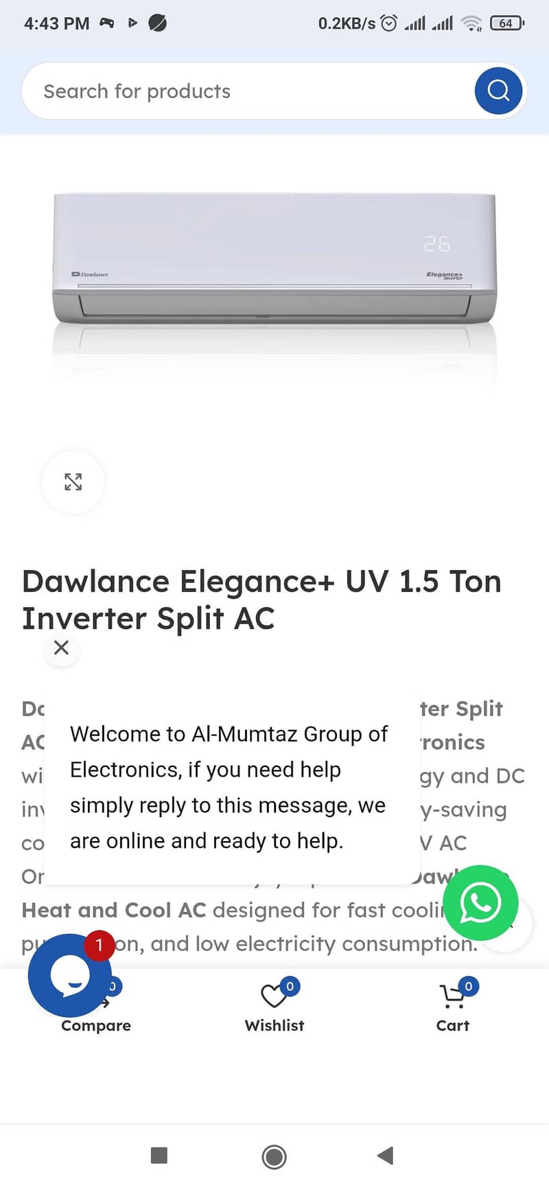 SPLIT AC ELEGANCE+UV INVERTER 30 7