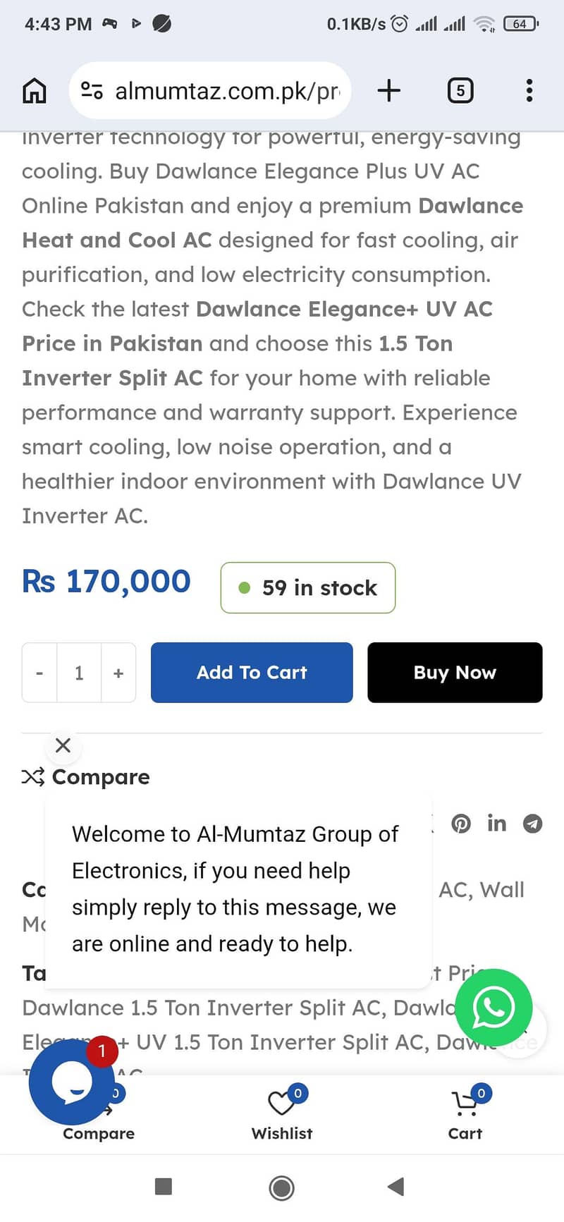 SPLIT AC ELEGANCE+UV INVERTER 30 8