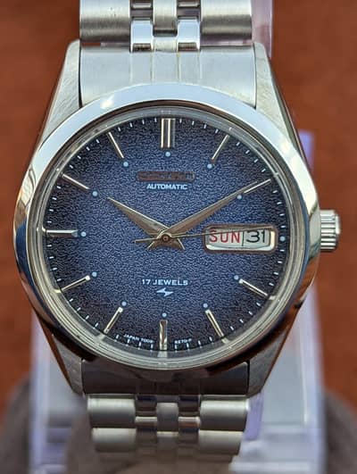 Seiko Automatic 6309 Rare Blue Textured Dial Men's Watch