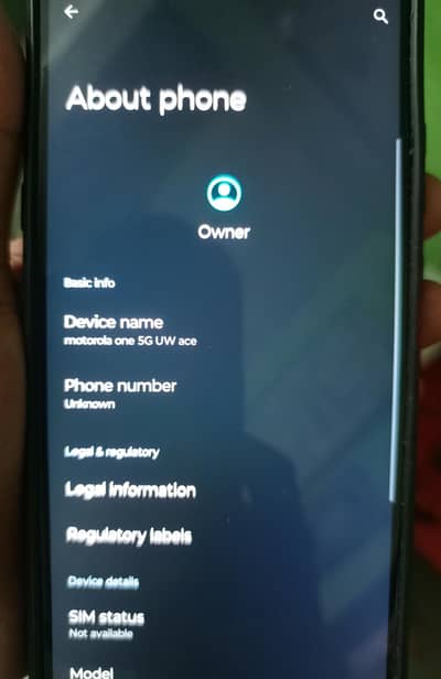 Motorola One 5G Ace official pta approved urgent sale