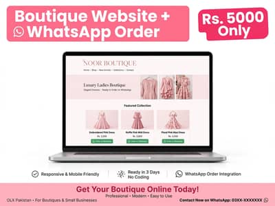 Ladies Boutique Website + WhatsApp Order - 1 Din Me - 5000rs - Demo A