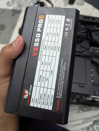 Veno scorp branded 550 watts 80 plus bronze power supply