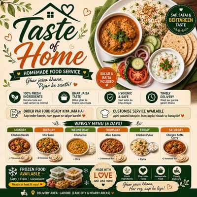 fresh home made food Available