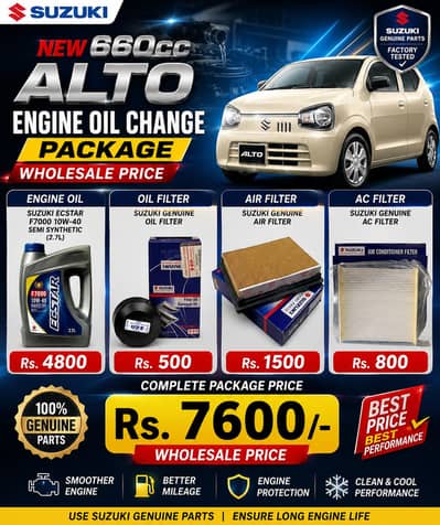 Suzuki Alto genuine Engine oil Complete Package at wholesale price