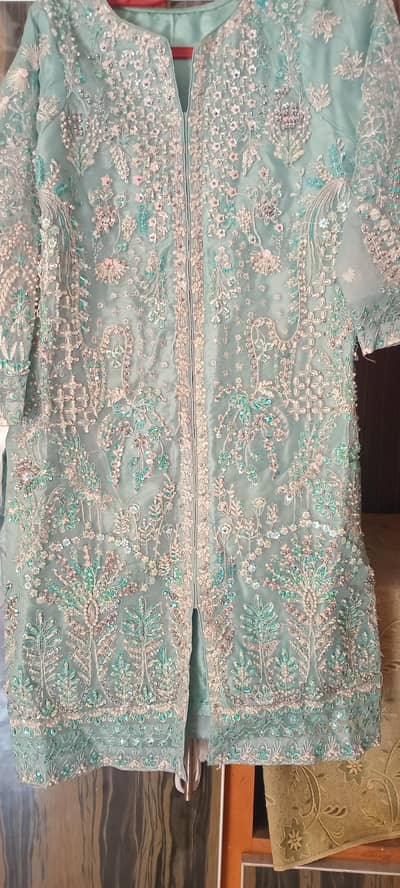 party wear 2pc organza suit small size