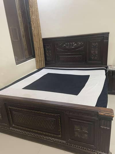 King size bed ,with two side table & mattress