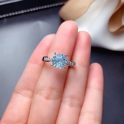 Adjustable Blue White Zircon Silver Rings | Buy Now