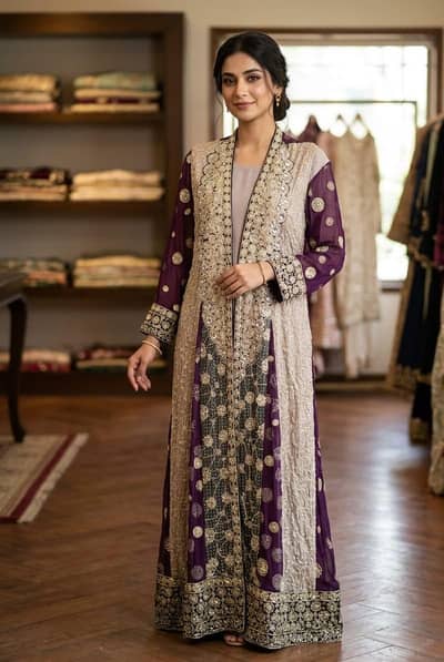 Designer Style Luxury Embroidered Maxi