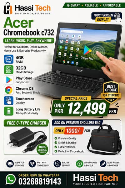 Acer c732 4gb 32gb touchscreen with charger