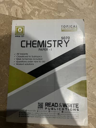 Read & Write Olevels chemistry 3 past papers books