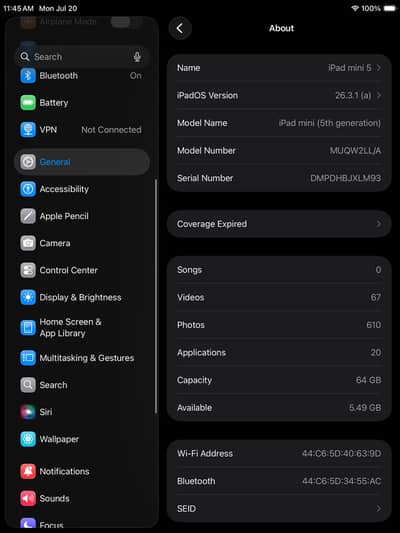 Ipad mini 5 64gb , best for pubg
