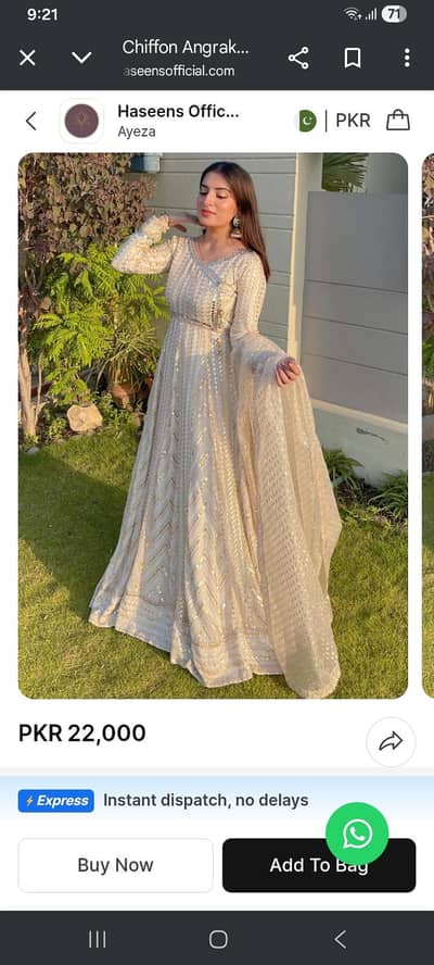Haseens Formal White Maxi
