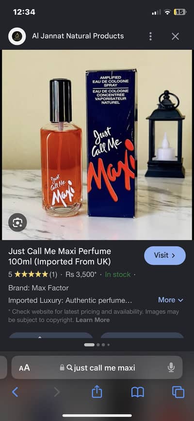 perfume original just call me maxi