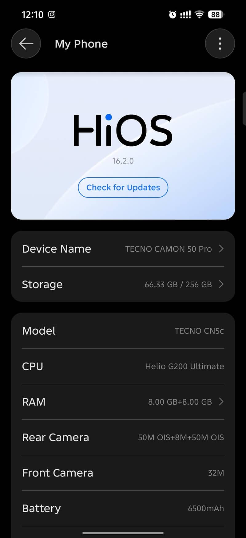 Tecno Camon 50 pro 7