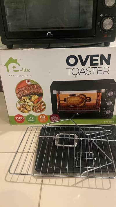 elite toster oven 22 liters never used
