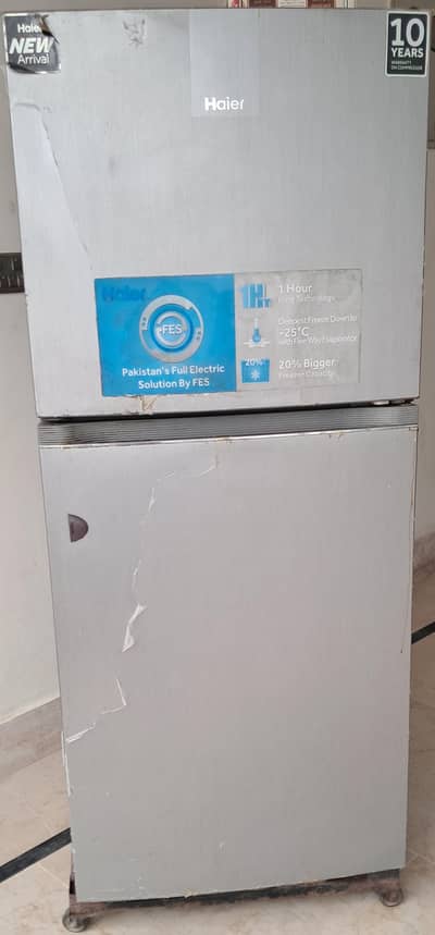 Haier HRF-368EB/EP 338L Double Door Refrigerator | Silver | Working