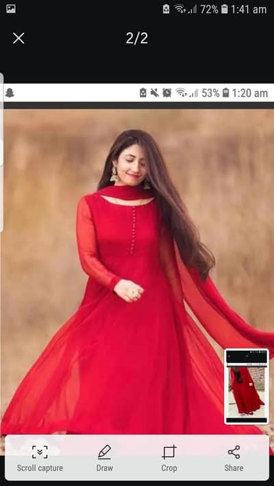 red long frock