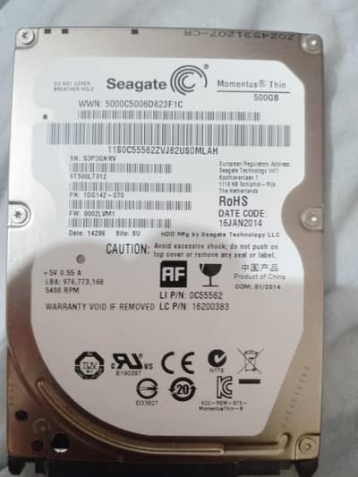 HARD DRIVE LAPTOP 500GB(03327944046)
