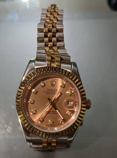 Rolex Datejust Style Two Tone Wrist Watch