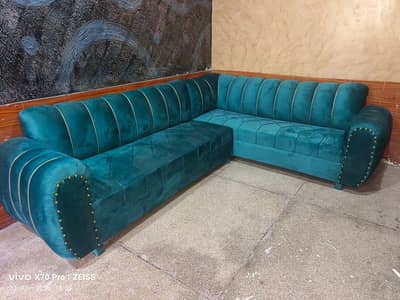 corner wood sofa