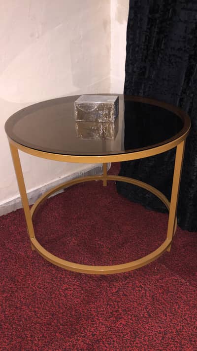 glass iron table