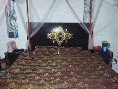 Bed with Mattress and Dressing table