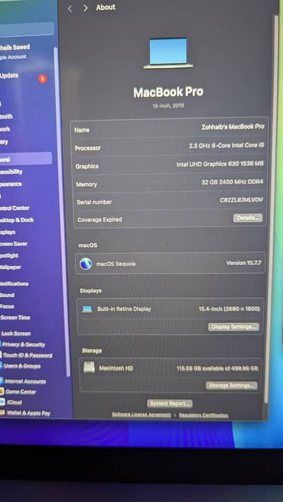 MacBook 2019 Pro 15 inch for Sale