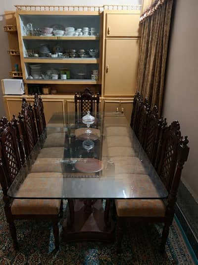 Pure Wooden Glass dinning Table