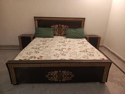 Custom made king size bed with side tables