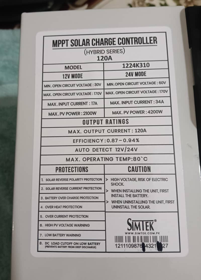 Mppt simtek 120a 2