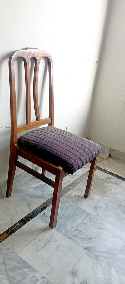Two Classic Wooden Accent Chair – High-Back Design with Padded Seat