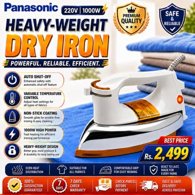 Panasonic De-Luxe Automatic Dry Iron – Heavy Duty