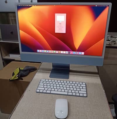 Imac 2021 m1 in blue with box and accessories