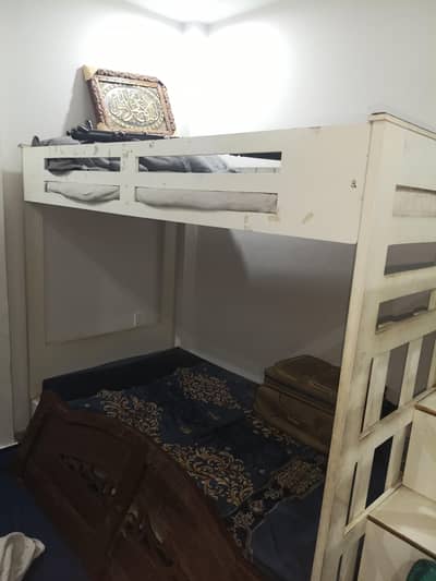 kids bed full size with mattress with stair drawers