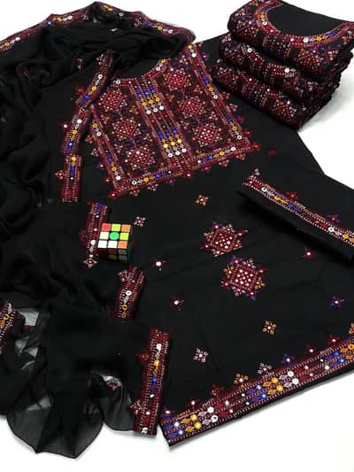 women Unstitched Embroidered Suit