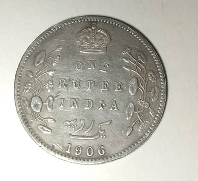 king emperor Edward Vii indian coin silver 1906