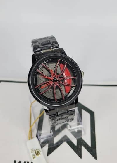 Spinning Rim Dial Stainless Steel Men's Watch . Free Home Delivery