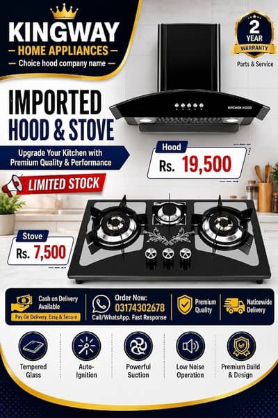 Kitchen Hood Imported Push Button,Touch,Hand Sensor All Sizes Availabl
