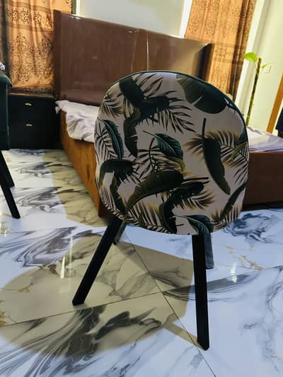 Velvet Chairs having Beautiful print & plain color combination