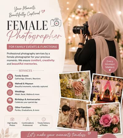  Female Photographer Available
