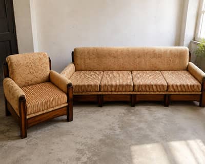 Pure Sheesham Wood Sofa Set – Excellent Condition