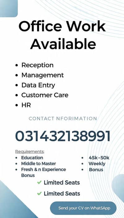 urgent hiring for Karachi!!!!
